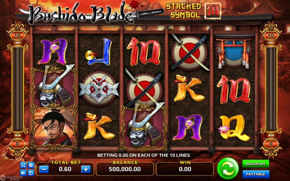 รูปแบบของการแทงพนันเกมสล็อตออนไลน์ BUSHIDO BLADE